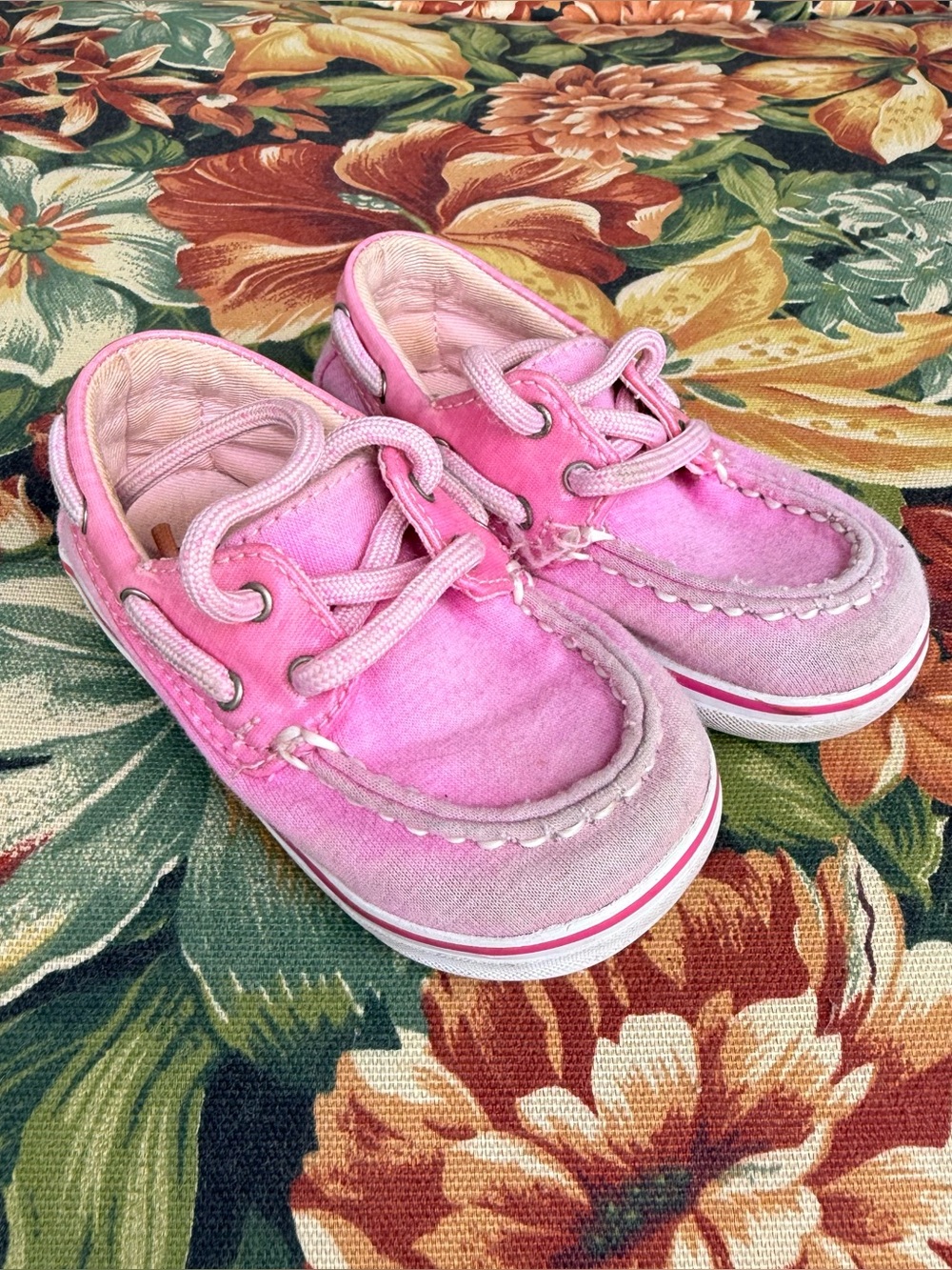 Preloved Bubblegum Bahama Pink Baby Girl Sperry Topsider Boat Shoes US 4M